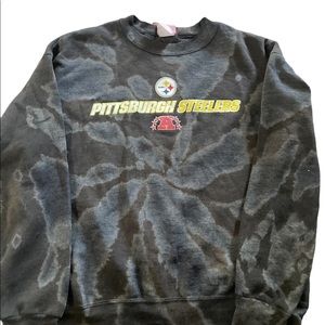Vintage Tie-Dye bleached Pittsburgh Steelers 90’s sweat shirt Size L
